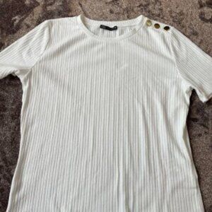 ZARA White Short Sleeve T-Shirt SIZE S  2298/452/250